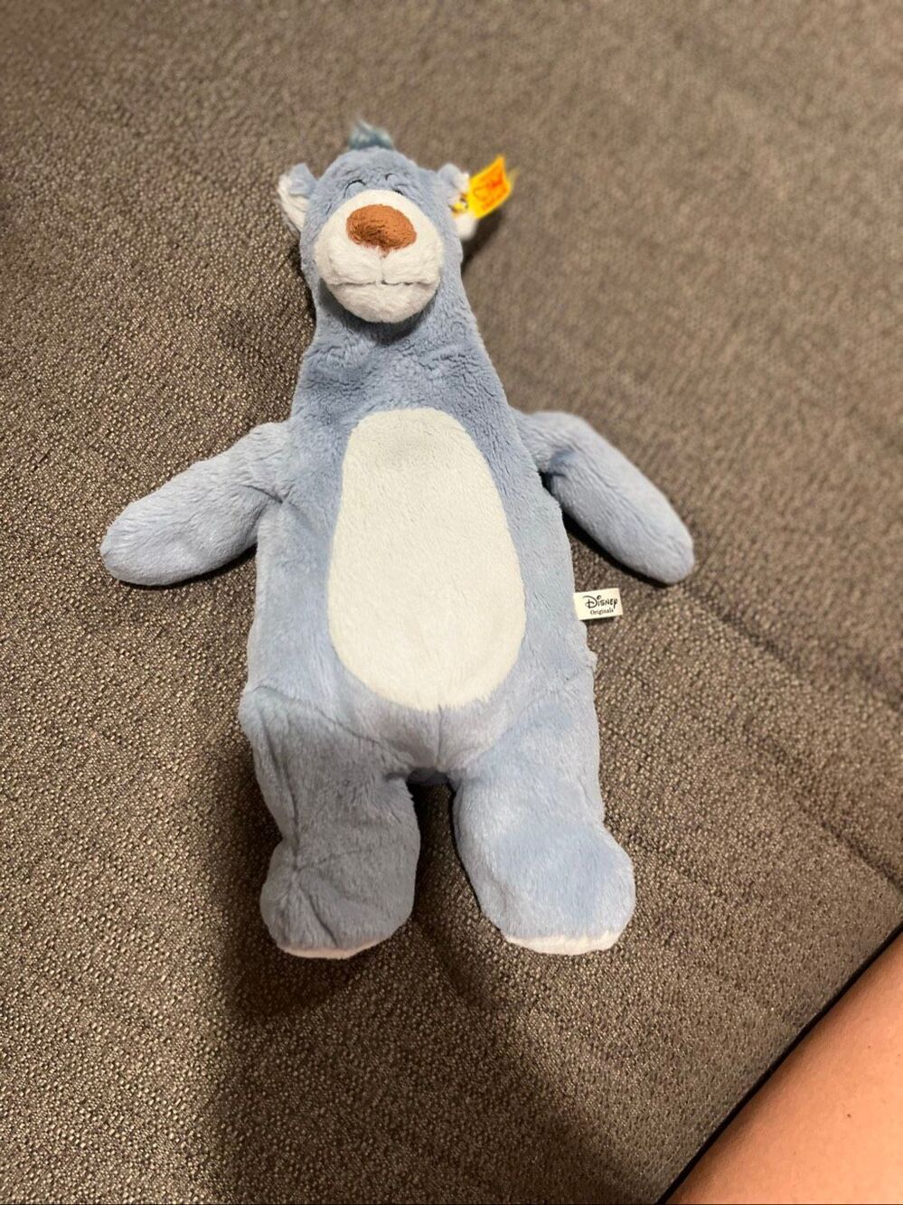 Disney German Steiff Soft Baloo Plush 11” Button In Ear Original
